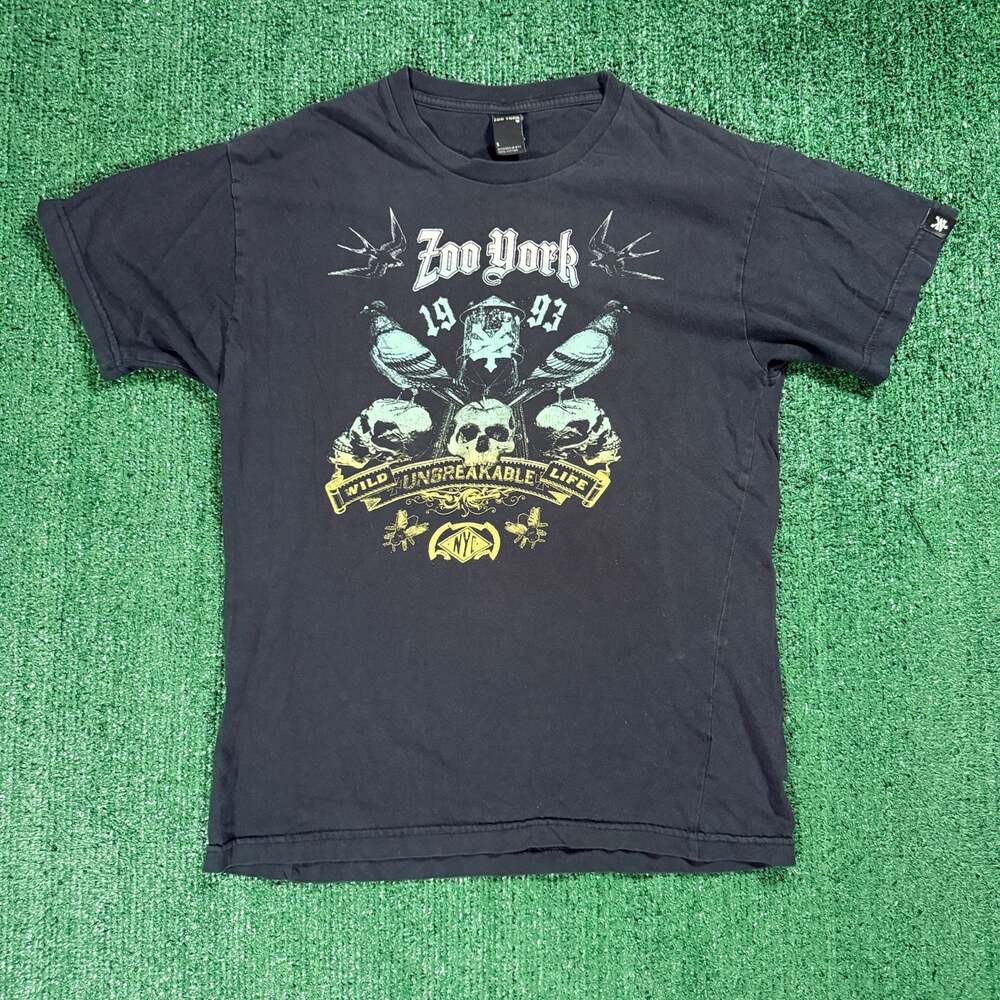 Zoo York Mens Vintage Unbreakable True East Faded Tee Shirt Skater Small Grunge